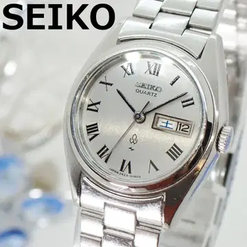 작동 상품 SEIKO 쿼츠 여성용 손목시계 데이 데이트 은색 다이얼 실버