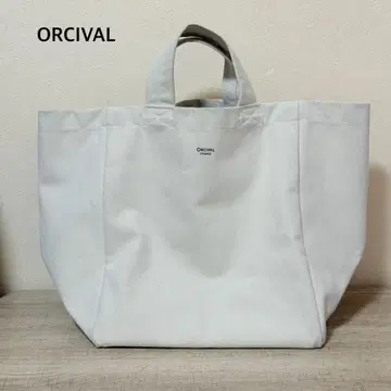 ORCIVAL CANVAS TOTE BAG MEDIUM 화이트