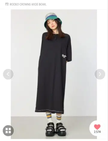 래글런 칼라 스티치 원피스 RODEO CROWNS 새상품급 블랙