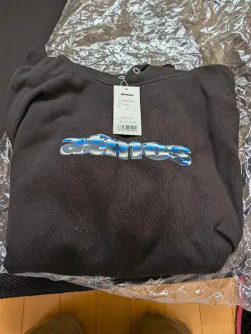 atmos 로고 후드티 블랙
