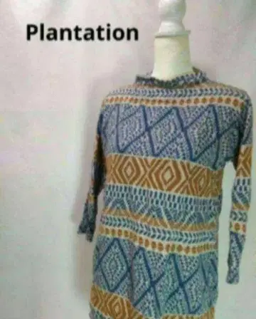 올 패턴 탑 티셔츠 상의 Plantation