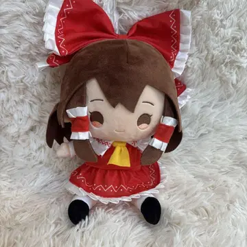 동방 레이무 빨간 드레스 리본 포함 봉제 인형