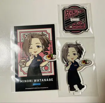 sideM HUB 콜라보 아크릴 스탠드 사진 카드 와타나베 미노리