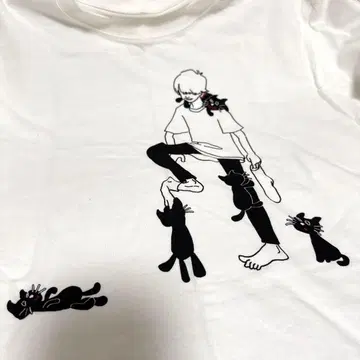 키요 고양이 티셔츠 화이트 레벨 3
