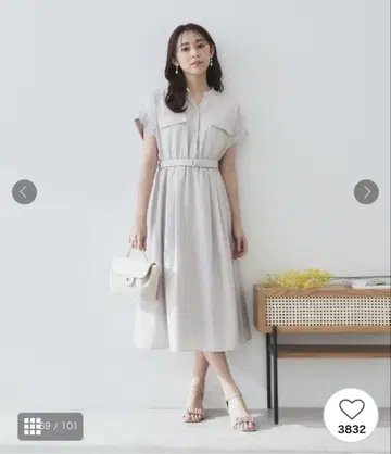index 스키퍼 셔츠 원피스 L 사이즈 그레이지