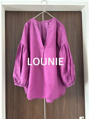LOUNIE 루니 린넨 혼방 폭신폭신 볼륨 소매 블라우스