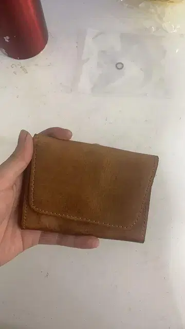 브라운 가죽 명함지갑 플랩형