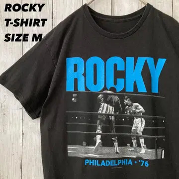 영화 무비 티셔츠 구제 의류 ROCKY 록키 프린트 티셔츠 M 블랙 블랙