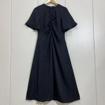 미사용 H&M 플레어 슬리브 개더 디테일 원피스 올 패턴