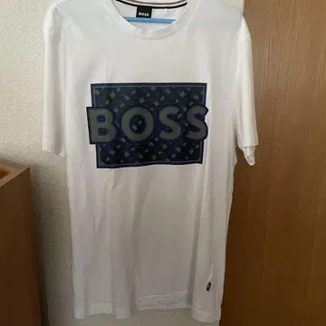 BOSS 로고 프린트 티셔츠 화이트