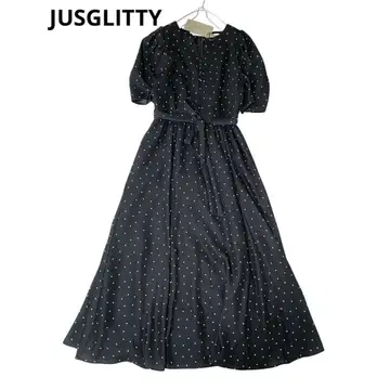 하자품! 택 포함 정가 26400 JUSGLITTY 퍼프 슬리브 원피스