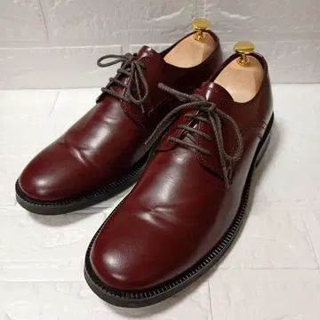 Hush Puppies 버건디 가죽 플레인토 신발