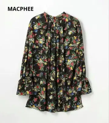 중고 MACPHEE 플라워 프린트 튜닉 블라우스 보타니컬 꽃무늬
