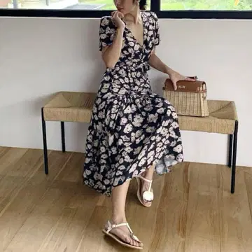 birthdaybash 벌스데이 바쉬 플라워 프릴 롱 원피스