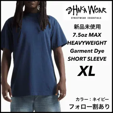 샤카웨어 미사용 새상품 7.5oz 가먼트 다이 반팔 티셔츠 네이비 XL