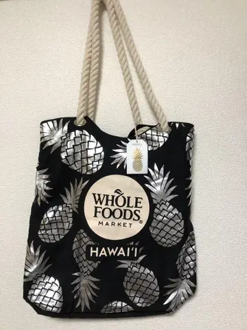 홀푸드 마켓 TAGALOHA 에코백 파인애플 실버 호일