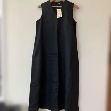MUJI 프렌치 린넨 원피스 M 블랙
