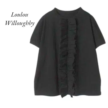 Loulou Willoughby 프론트 프릴 풀오버 블랙