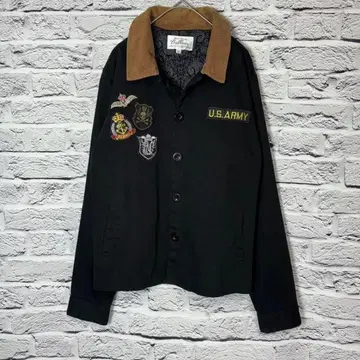 크롭 길이 자켓 안감 올 패턴 와펜 코듀로이 페이즐리 무늬