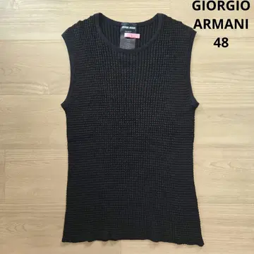 GIORGIO ARMANI 탱크탑 슬리브리스 48 블랙 XL 상당