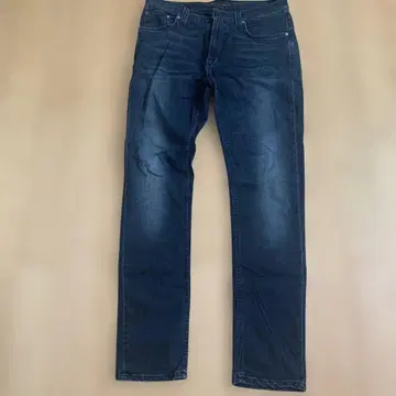 누디진 리린 딘 다크 블루 스트레이트 데님 w36L34