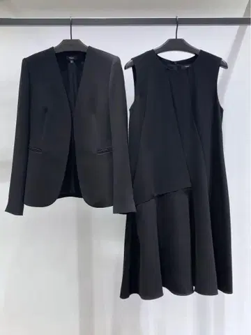 띠어리 클래식 크레이프 원피스 수트 블랙 4