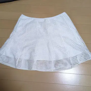 로사센 화이트 메쉬 스커트 L