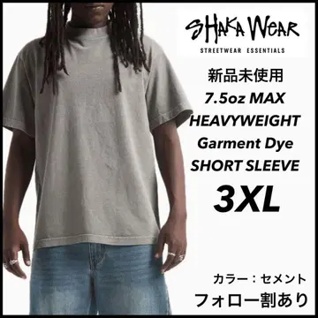 샤카웨어 미사용 새상품 7.5oz 가먼트 다이 반팔 티셔츠 시멘트 3XL