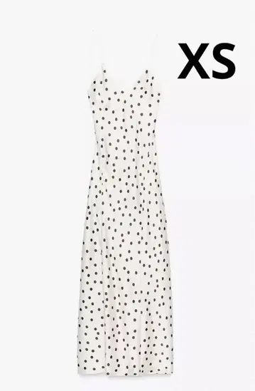 ZARA 자라 도트 무늬 새틴 미디 원피스