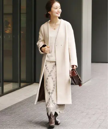 IENA MANTECO 노카라 코트 내추럴 34