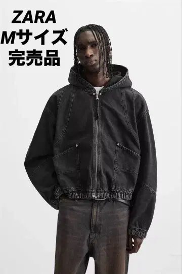 ZARA 자라 데님 후드 부착 스웨트 셔츠 M 사이즈 완판템
