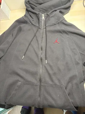 JORDAN 블랙 풀 집업 후드티 M