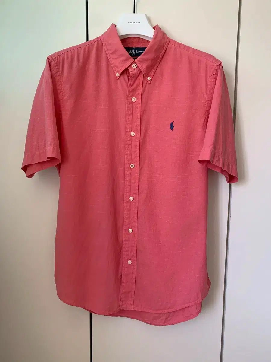 Polo Ralph Lauren Linen Short Sleeve Shirt Pink Custom Fit Large (100~105)