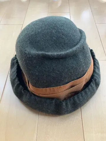 CA4LA 카시라 리본 포함 울 모자 장미색 모자 카키 그린
