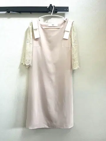 toccocloset 핑크 레이스 소매 원피스