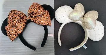 디즈니 머리띠 레오파드 무늬와 퀼팅 머리띠 2개 세트