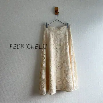 FEERICHELU 레이스 롱 플레어 스커트 k91