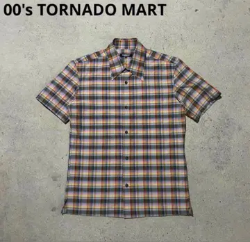 00's TORNADO MART 반팔 셔츠 y2k 체크 무늬