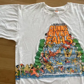 레어 90년대 DUNN'S RIVER FALIS 아트 프린트 티셔츠 XL
