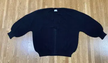 grin 블랙 지퍼 가디건