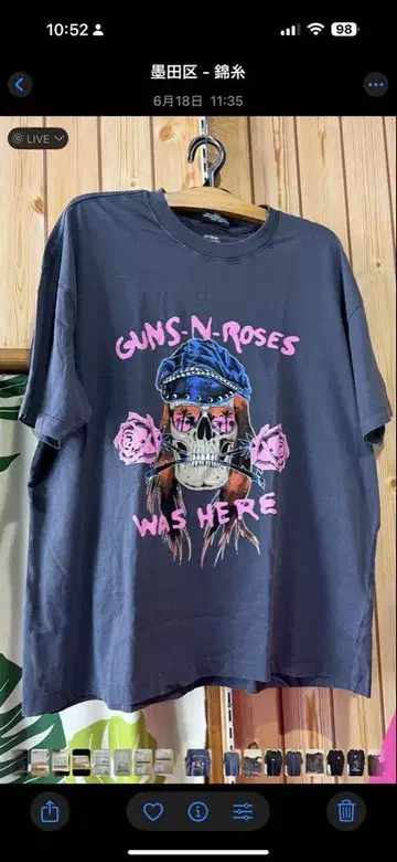 GUNS N' ROSES 티셔츠 다크 그레이