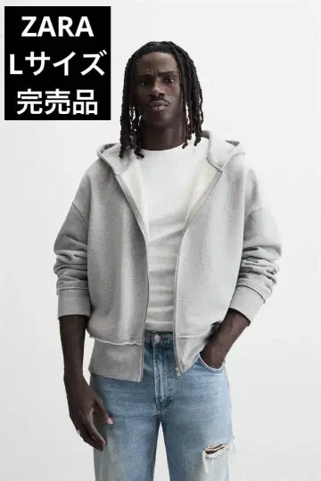 ZARA 자라 불규칙 마감 후드 부착 맨투맨 후디 L 완판템