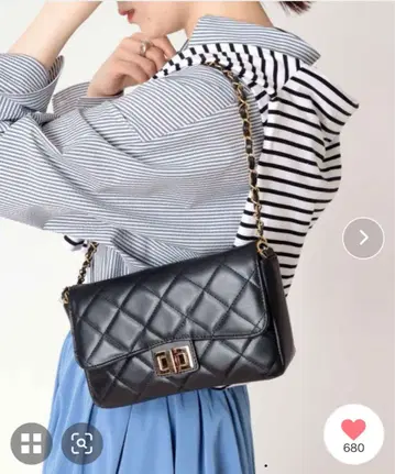 미사용 근비올라도로 체인 백 숄더백 M 사이즈 블랙