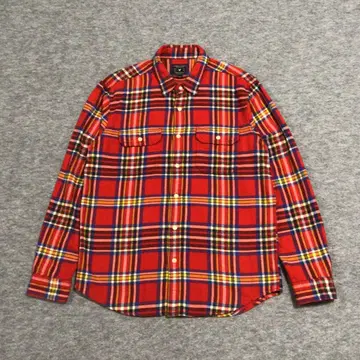 AMERICAN EAGLE 긴팔 플란넬 셔츠 레드 코튼 L 070403