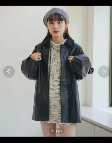Kastane 2WAY 카라 부착 인조 가죽 자켓 카스타네