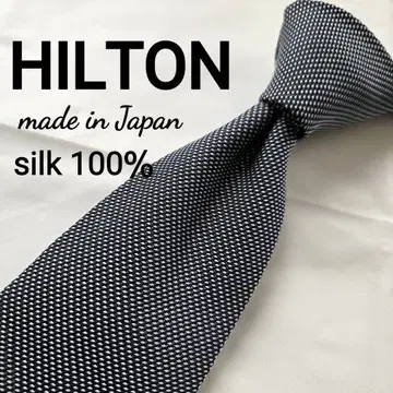 새상품급 HILTON 실크 100% 네이비 무지 넥타이