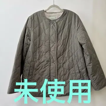 미사용 쁘띠온플뢰르 퀼팅 자켓 카키