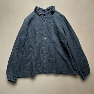 네스트로브 nest Robe 프릴 블라우스 핀턱 린넨 100%