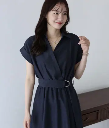 BLUEEAST 카슈쿨 셔츠 원피스 네이비