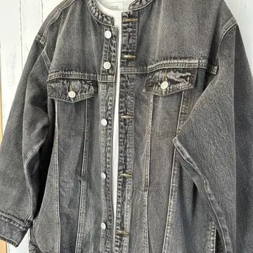 다크 그레이 데님 자켓 빅 사이즈 오버 사이즈